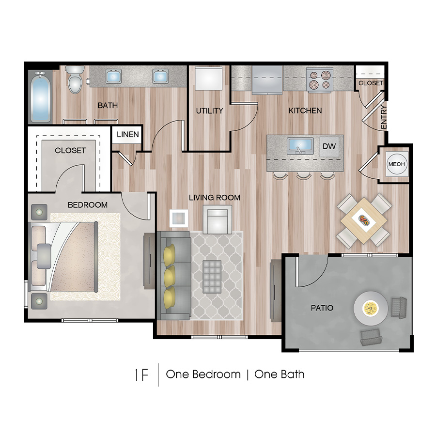 Rendering of the Loft W/Garage floor plan with 1 bedroom[s] and 1 bathroom[s] at Ascend on Glendale